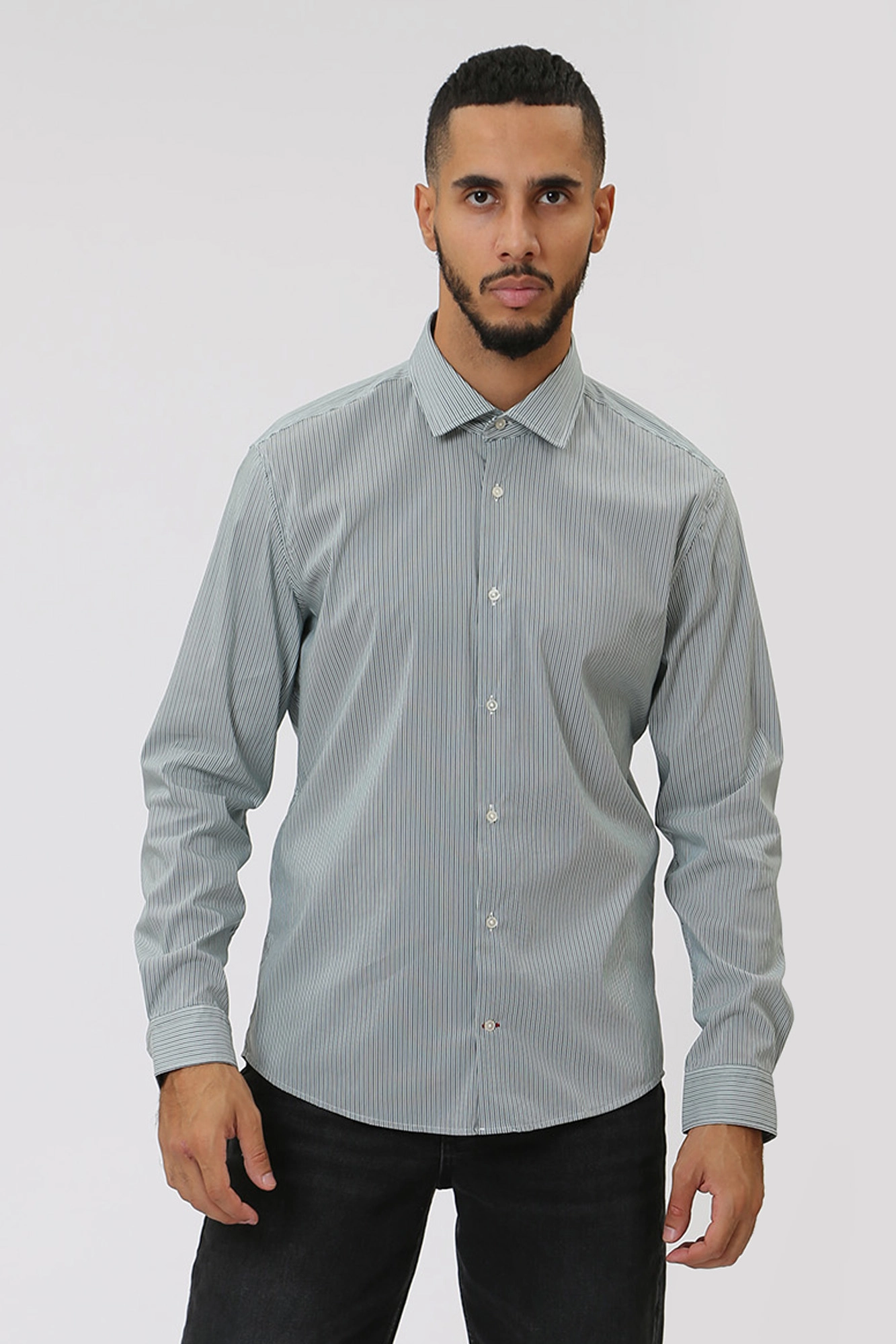 30038636_10016543 Сорочка д/р Strellson Зеленый