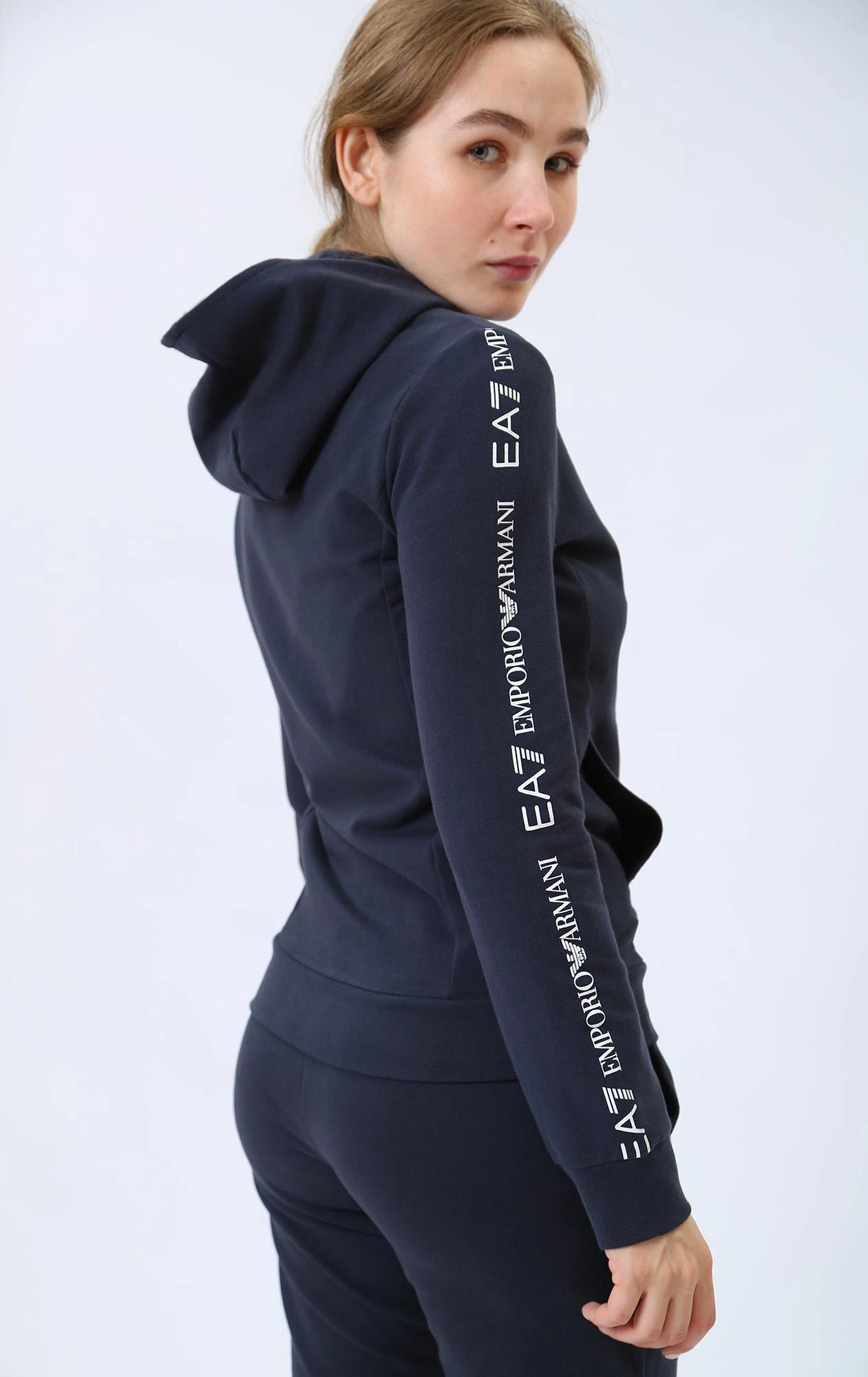 Ea7 navy hoodie hot sale