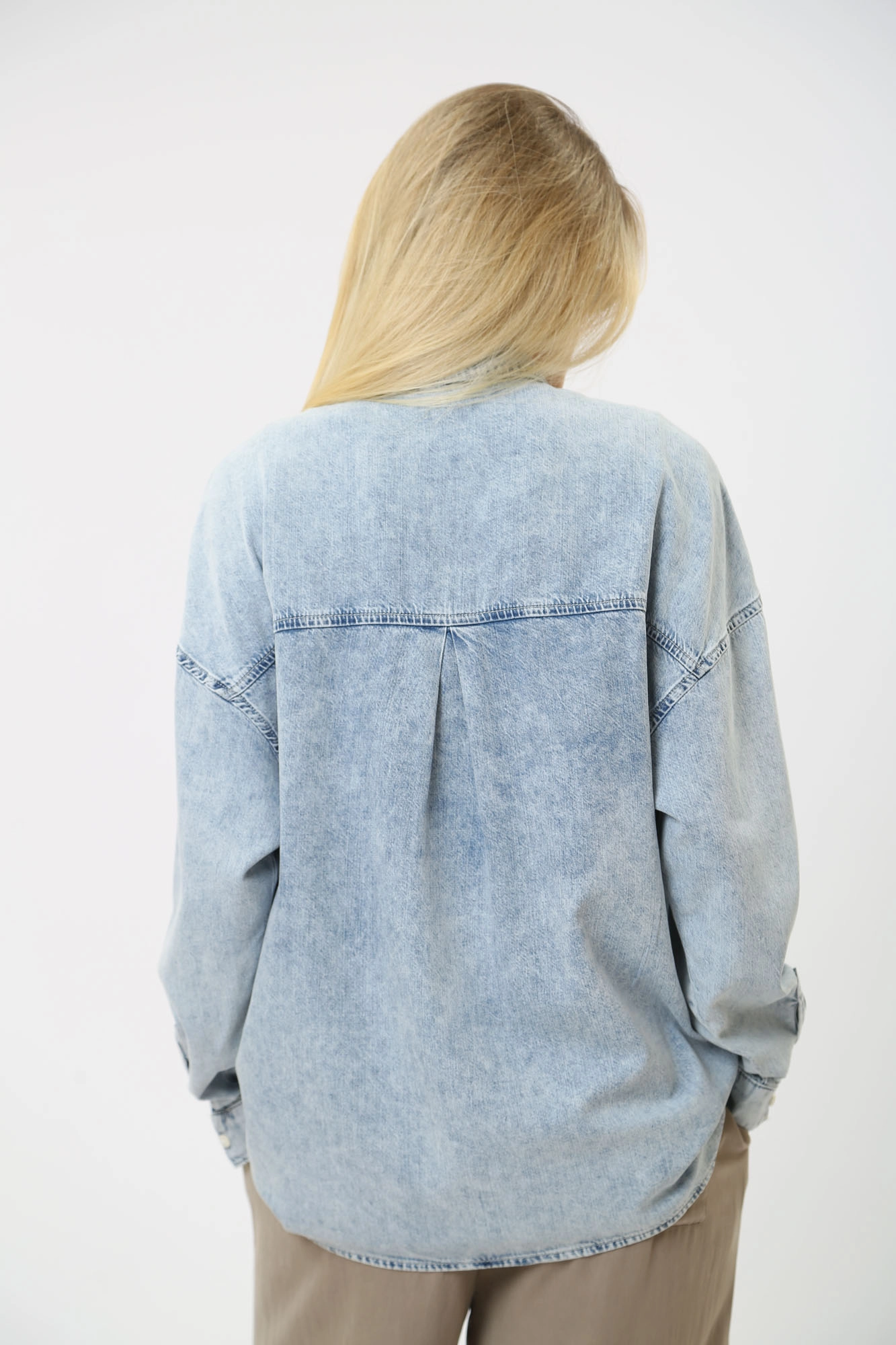 1015250-5000 блузка джинсовая д/р mustang 