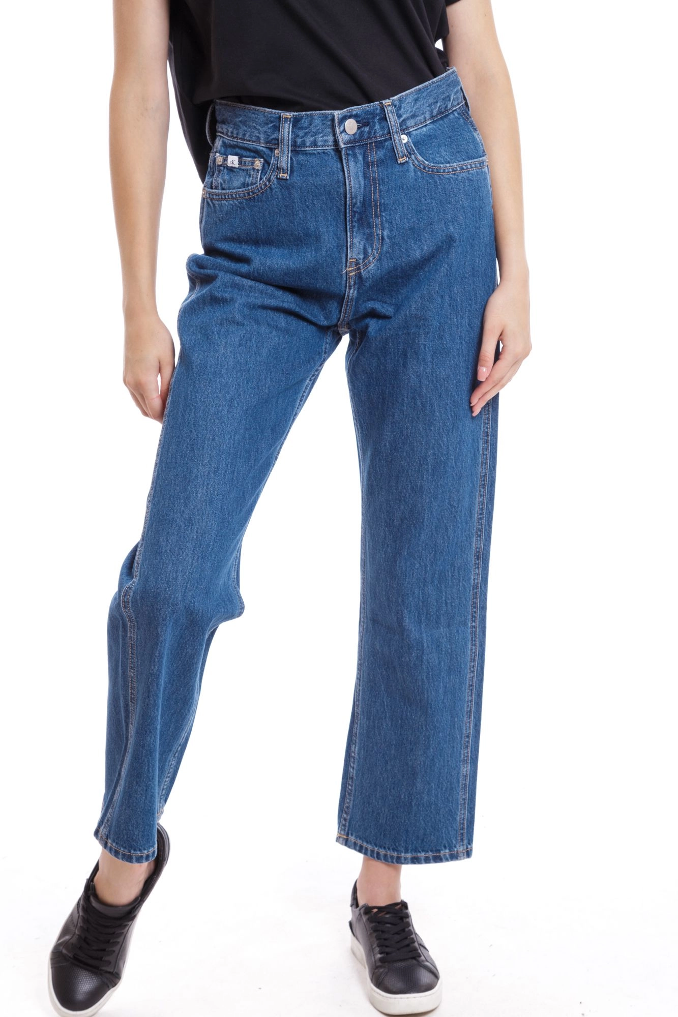 Calvin klein high rise straight leg jeans discount