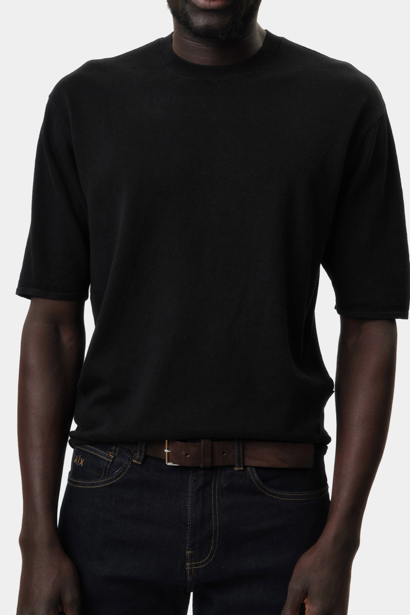 XM000710_AF12935 Футболка льняная Armani Exchange Черный