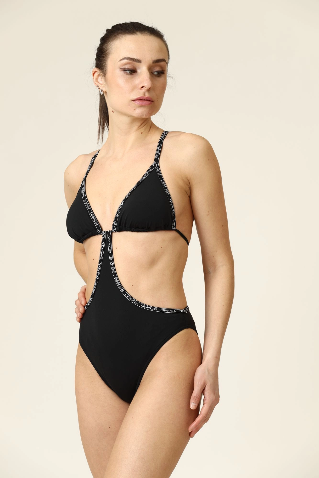 KW0KW01276_BEH купальник слитный calvin klein underwear 