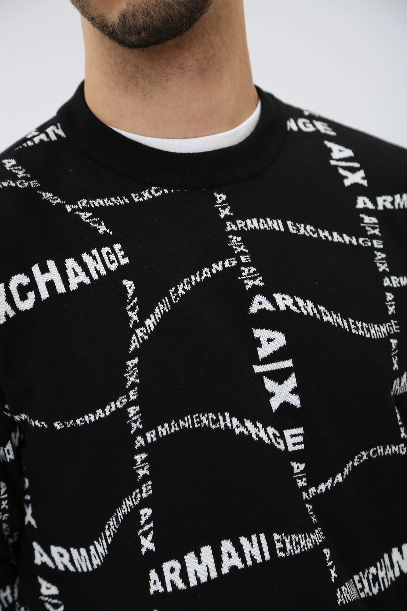 Armani Exchange 3RZM1E ZMQ7Z 02EC BLACK DISTORTED LOGO Med Online.ru