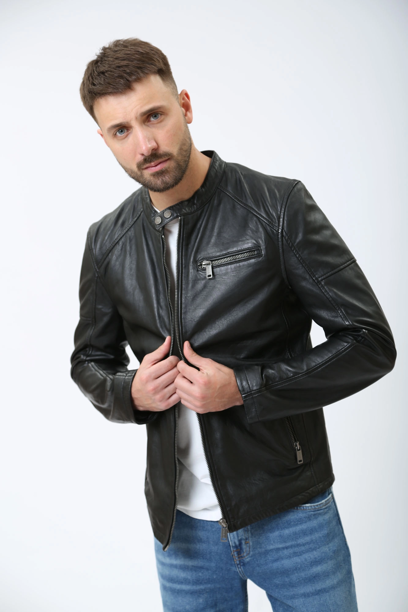 MU-M241-135 Куртка кожаная Mustang Черный