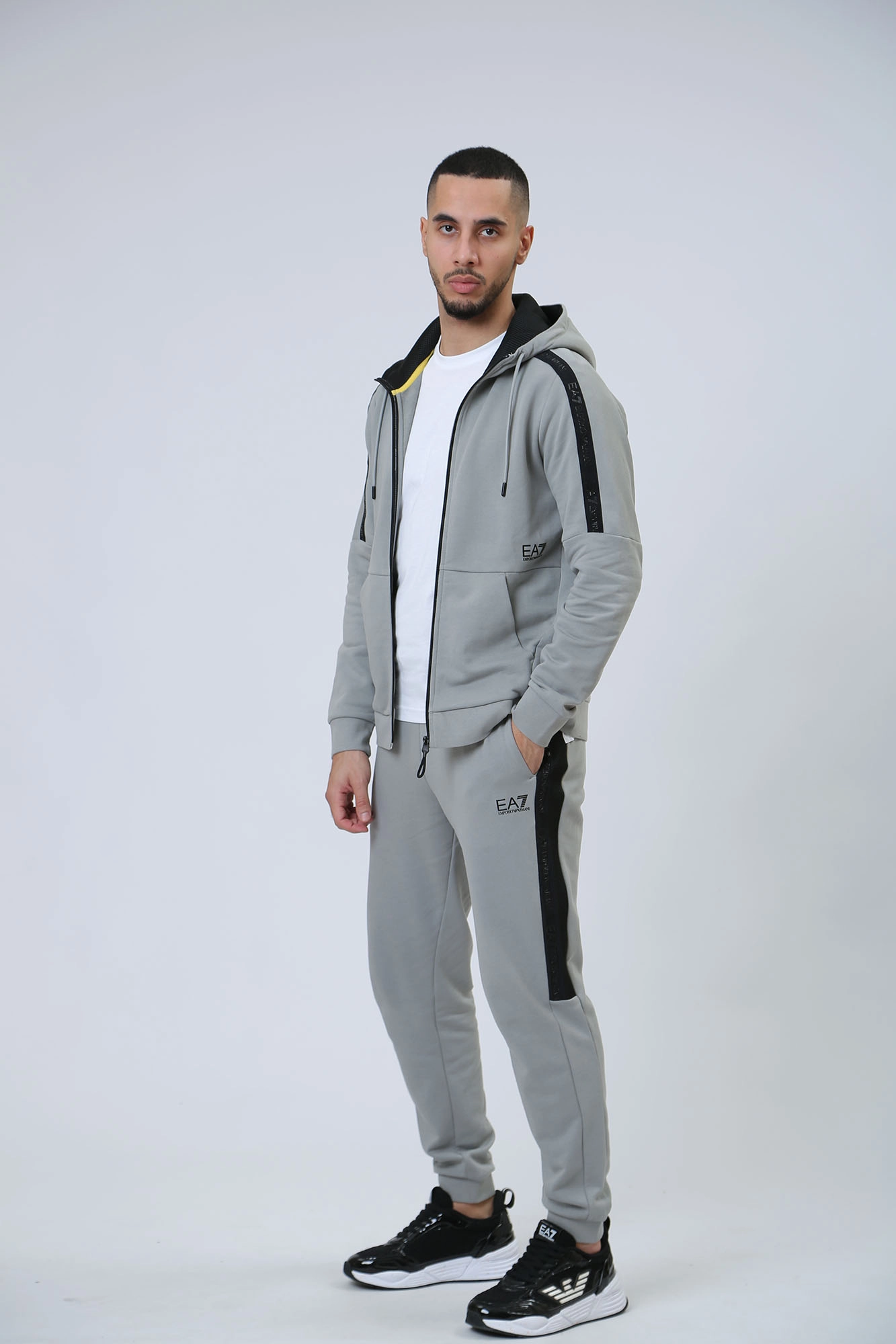 3DPM88_PJEQZ Толстовка с капюшоном EA7 Серый