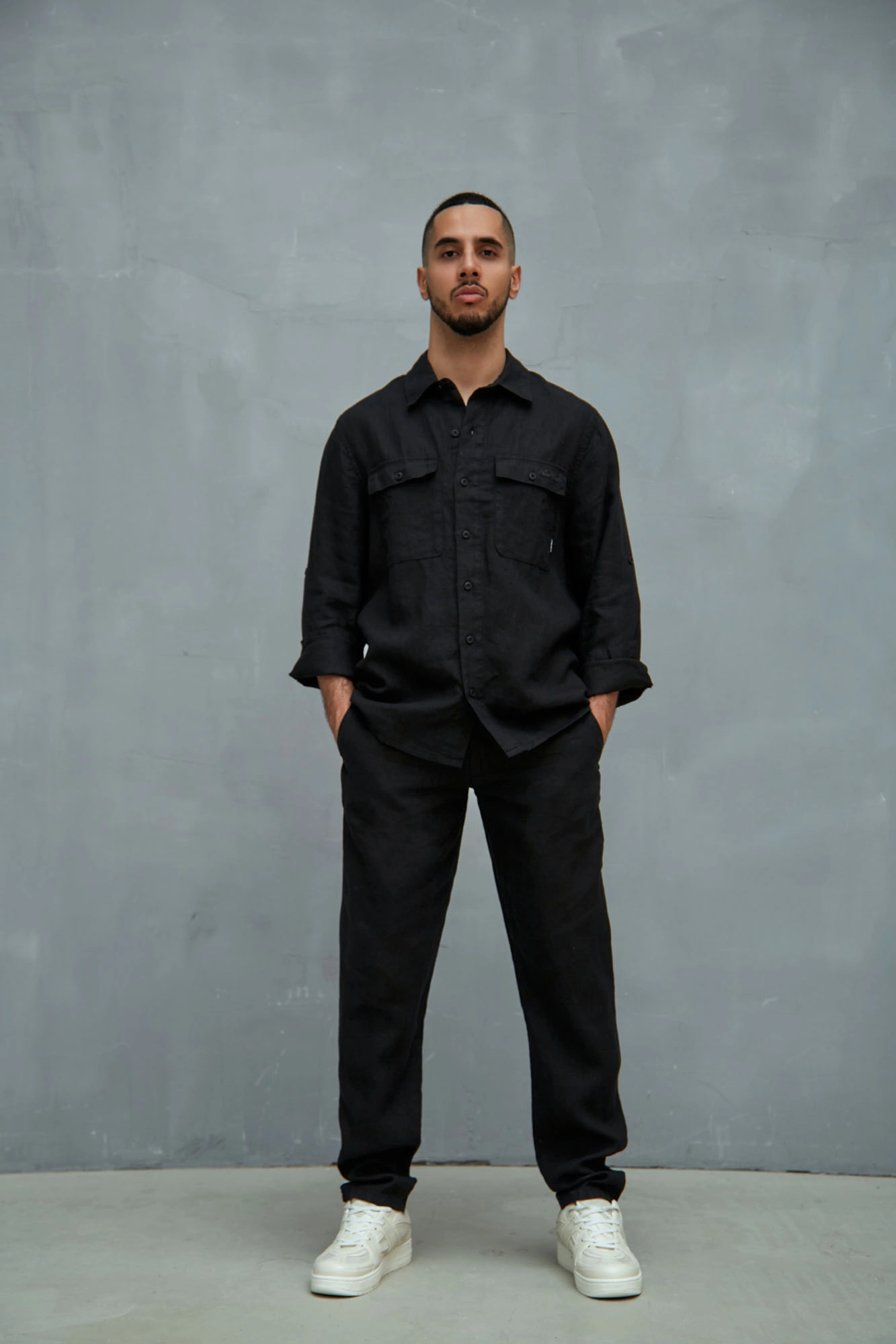 VM-OMA-55-009 Брюки льняные Van Mich Черный