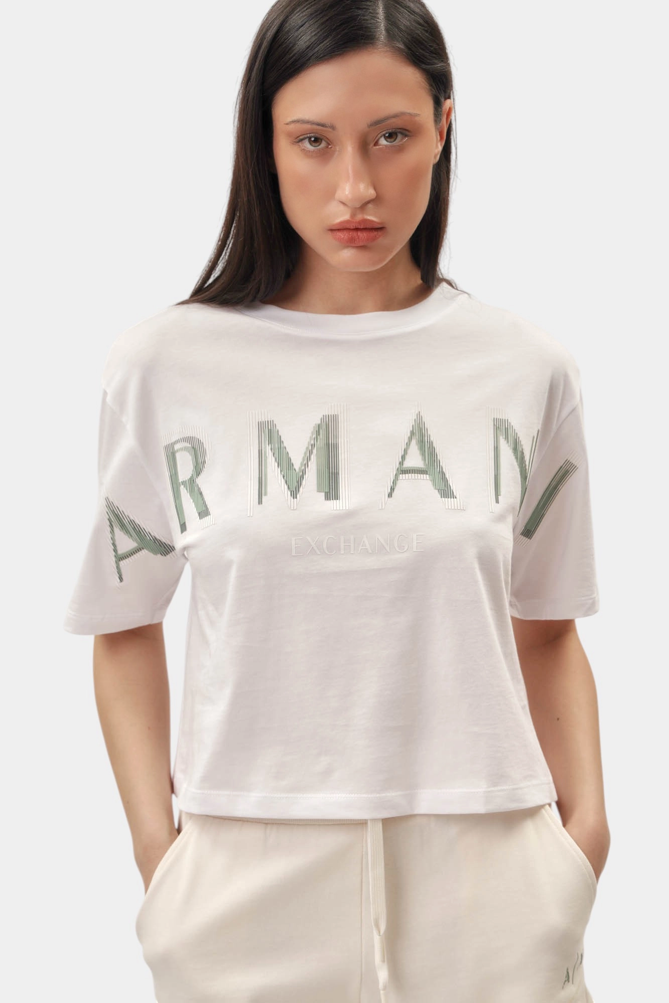 XW000520_AF10359 кроп-топ armani exchange 