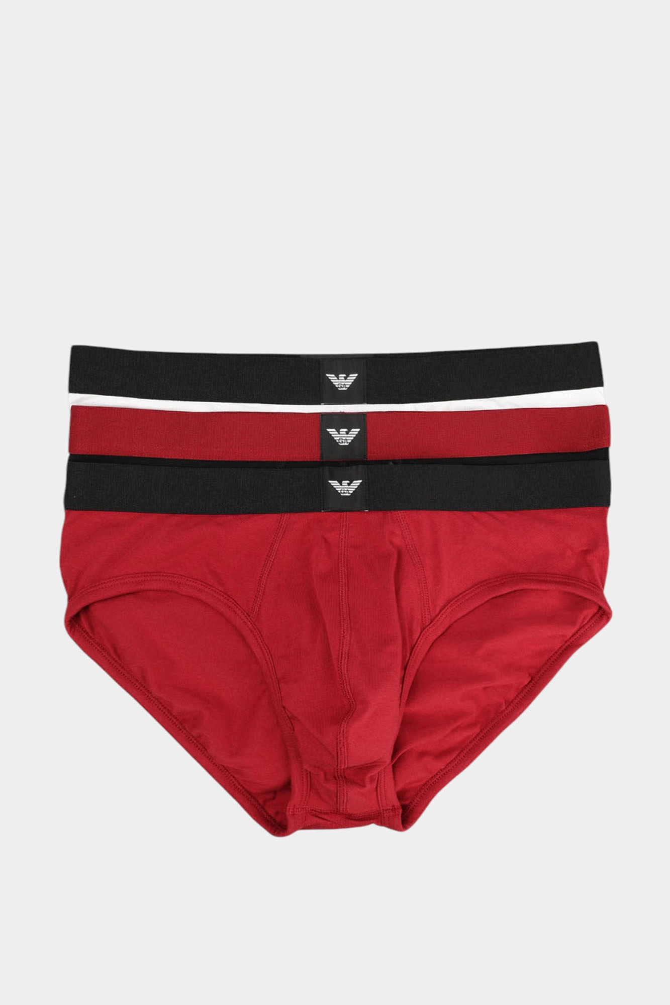 EM002154_AF14987_M5047_RHUBARB/BLACK/WHITE Трусы 3 шт Emporio Armani 