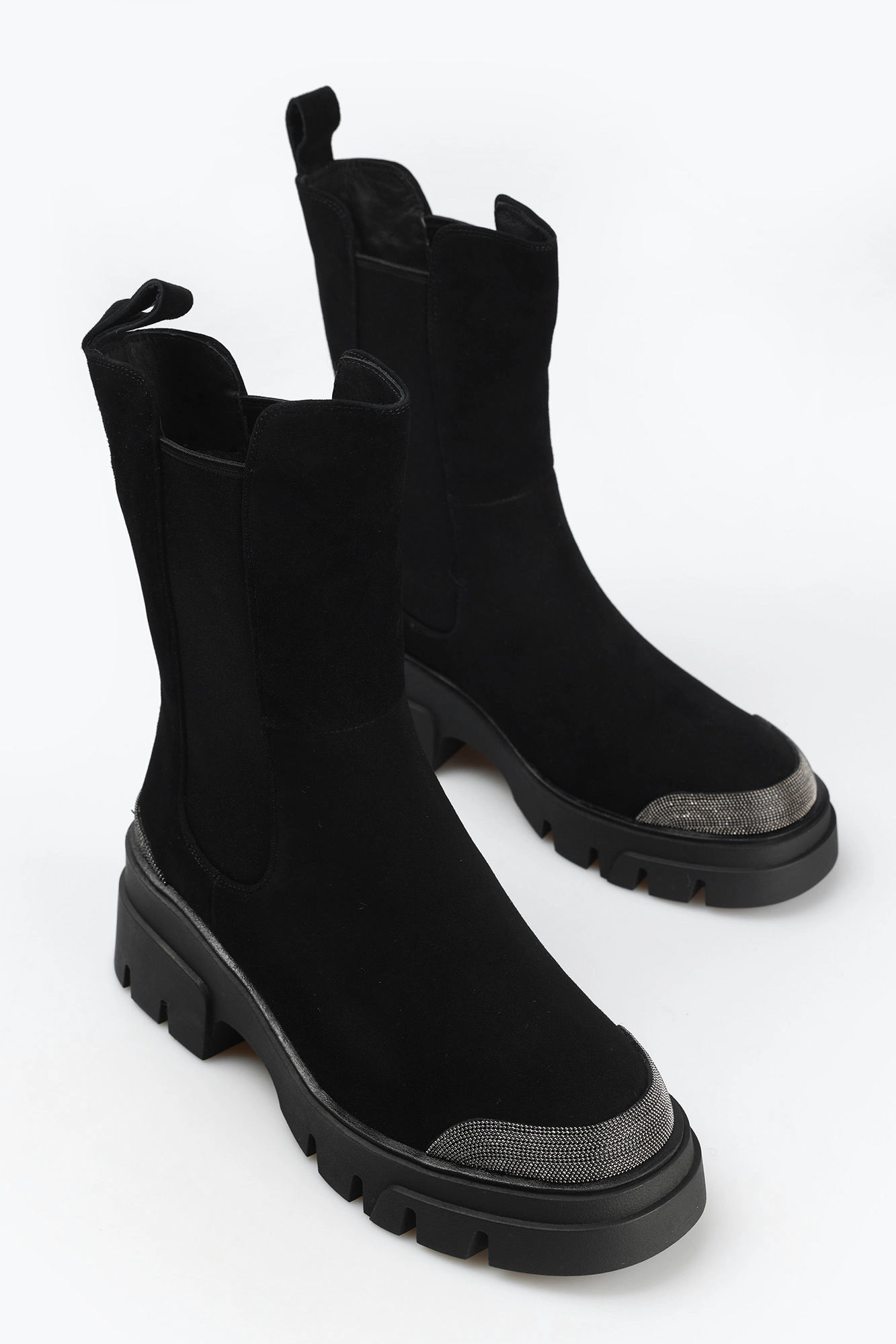 MC14791-WN/8 нат. шерсть Полусапожки жен велюр чер Ботинки челси Marc Cony Черный