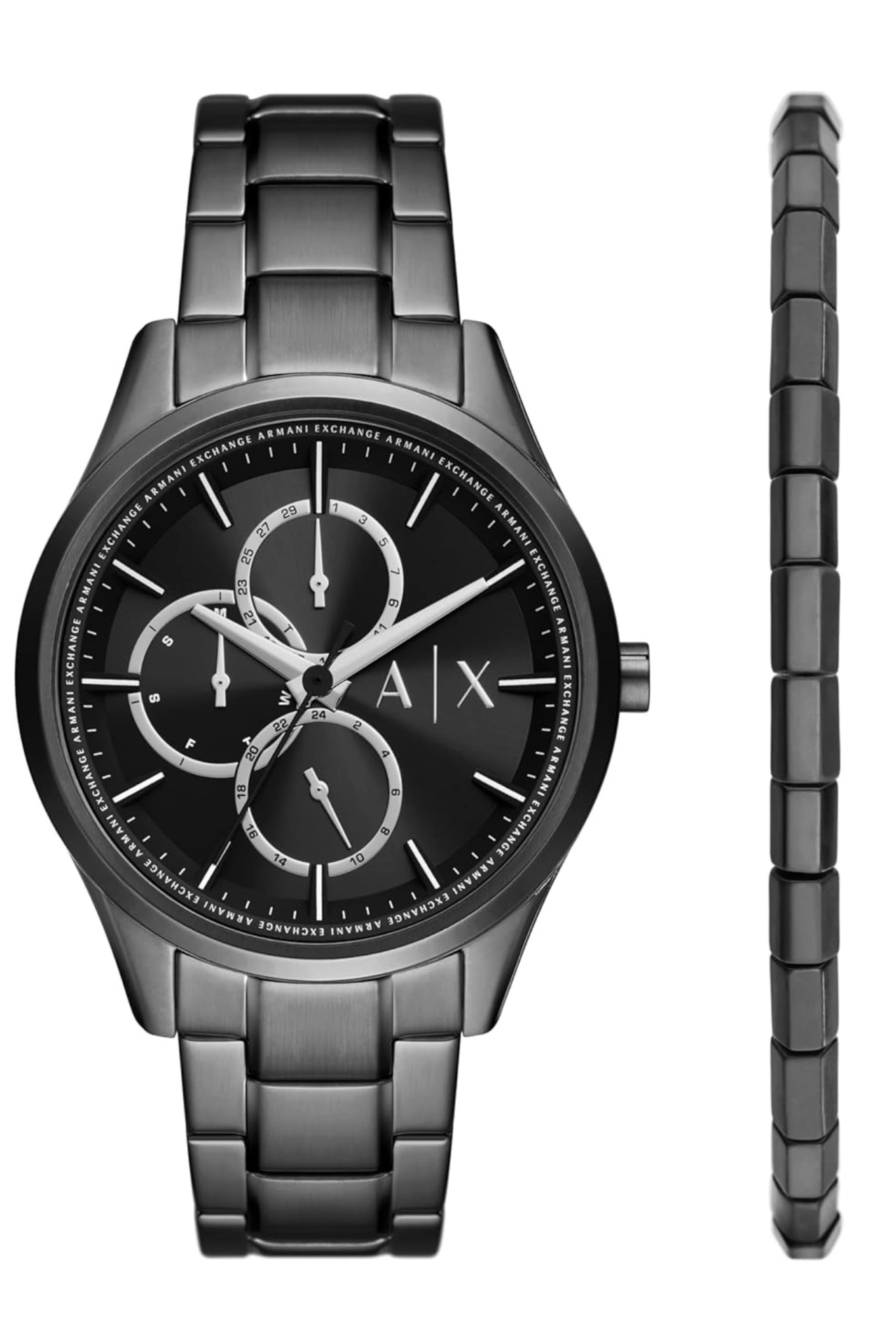 Набор часы+браслет AX  Armani Exchange Черный