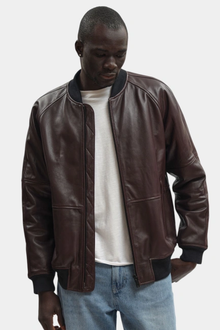 Куртка кожаная Strellson Фиолетовый